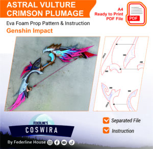Prop Pattern: Astral Vulture's Crimson Plumage - Chasca's Signature Weapon Bow - Genshin Impact