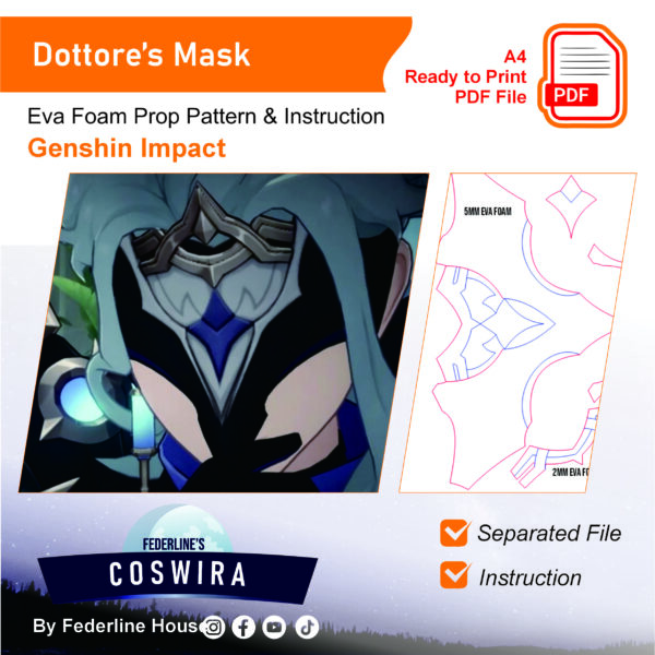 Prop Pattern: Dottore's Mask from Genshin Impact