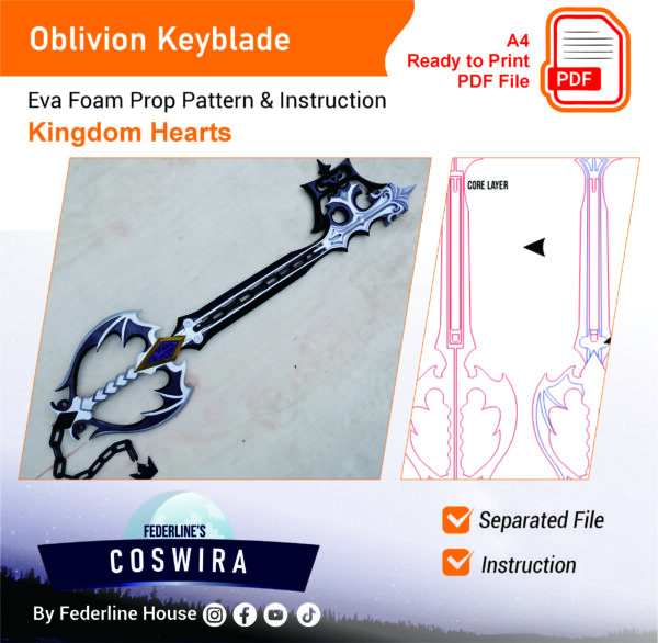 Prop Pattern: Oblivion Keyblade - Kingdom Hearts
