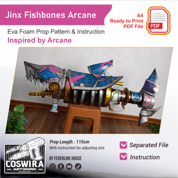 Prop Pattern: Jinx Fishbones from Arcane Series - League of Legends