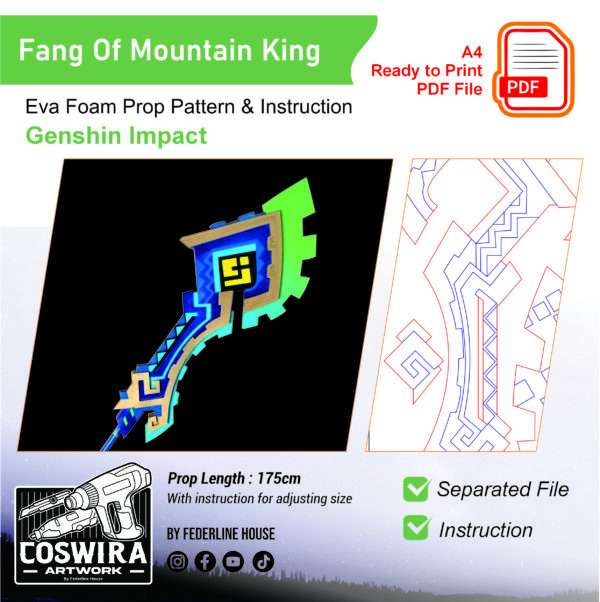 Prop Pattern: Fang of the Mountain King - Kinitch Signature Claymore - Genshin Impact