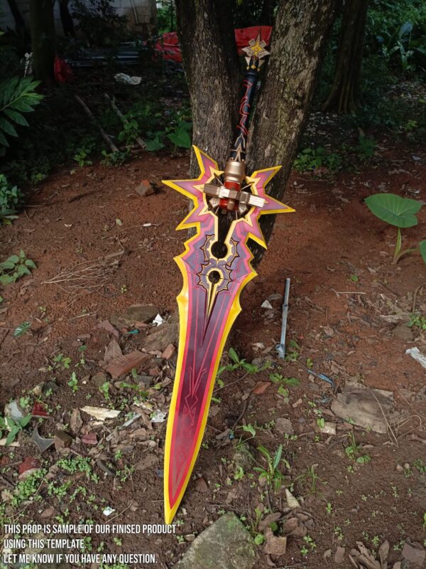 Prop Pattern: Mavuika Weapon Claymore A Thousands Blazing Suns from Genshin Impact For Cosplay