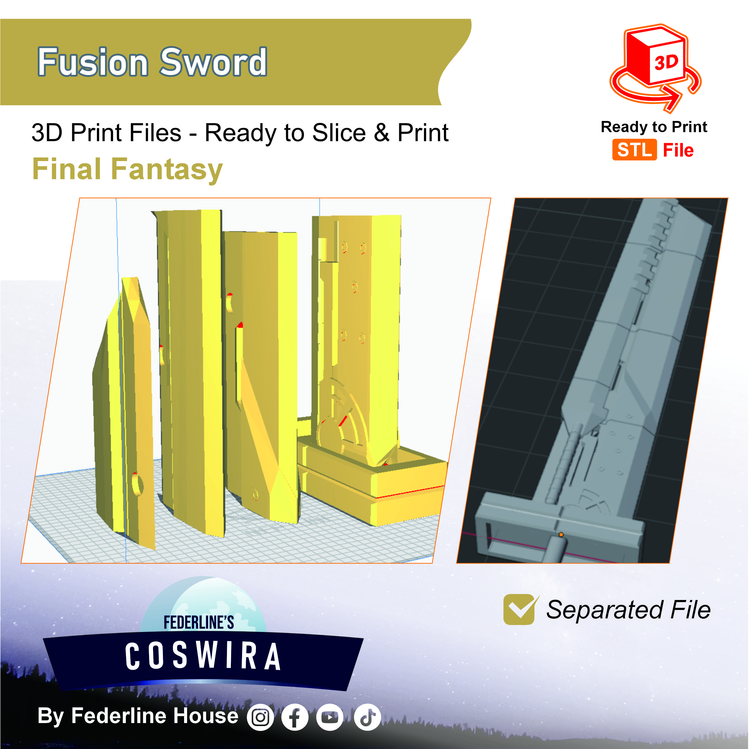 3D Model File: Fusion Sword 3D from Final Fantasy - Federline House ...