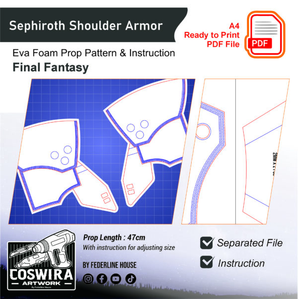 Prop Pattern: Sephiroth Shoulder Armor from Final Fantasy