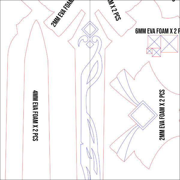 Prop Pattern: Favonius Sword from Genshin Impact