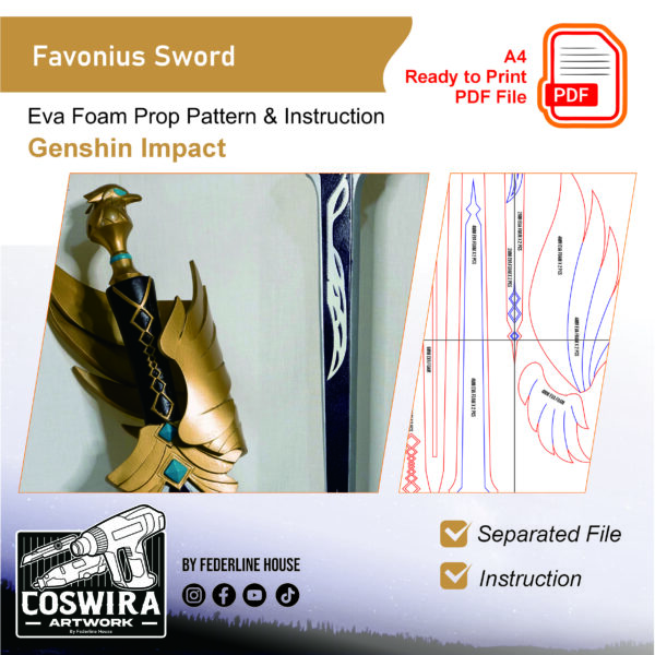 Prop Pattern: Favonius Sword from Genshin Impact