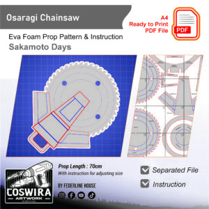 Prop Pattern: Osaragi Chainsaw from Sakamoto Days Template