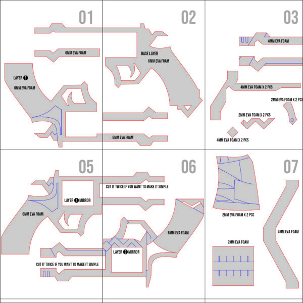 Ifa's Gun 3 Prop Pattern: Ifa's Gun from Genshin Impact Template