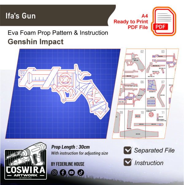 Ifa's Gun Prop Pattern: Ifa's Gun from Genshin Impact Template