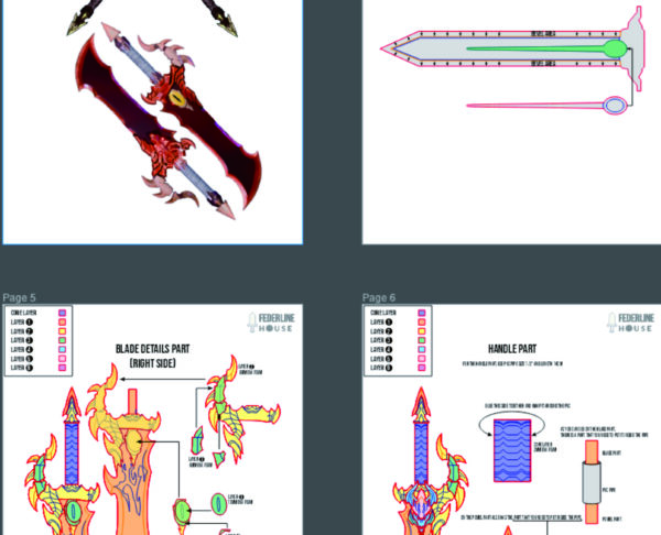 Prop Pattern: Demon King's Dagger from Solo Leveling – Digital Blueprint for DIY Cosplay Prop