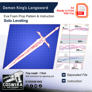 Prop Pattern: Demon King's Longsword from Solo Leveling – Digital Blueprint for DIY Cosplay Prop