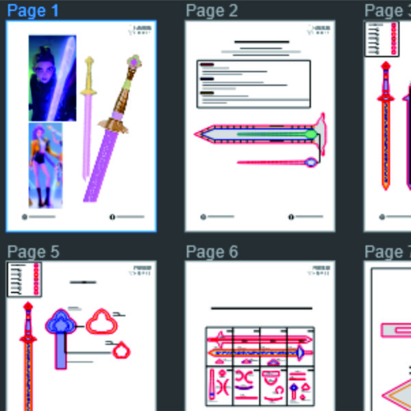 Prop Pattern: Rumi Sword from Kpop Demon Hunters – Digital Blueprint for DIY Cosplay Prop