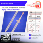 Prop Pattern: Rumi Sword from Kpop Demon Hunters – Digital Blueprint for DIY Cosplay Prop
