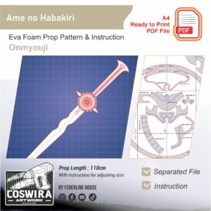 Prop Pattern: Ame no Habakiri from Onmyouji – Digital Blueprint for DIY Cosplay Prop