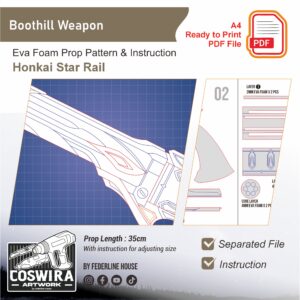 Prop Pattern: Boothill Revolver from Honkai Star Rail – Digital Blueprint for DIY Cosplay Prop