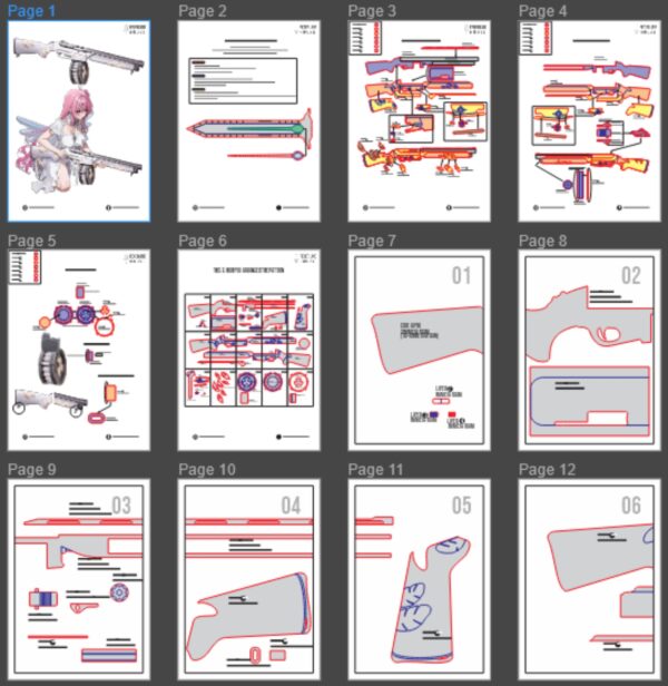Prop Pattern: Dorothy Blaster Replica from Nikke – Digital Pattern for DIY Cosplay Prop