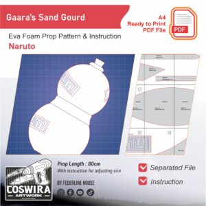 Prop Pattern: Gaara's Sand Gourd from Naruto – Digital Blueprint for DIY Cosplay Prop