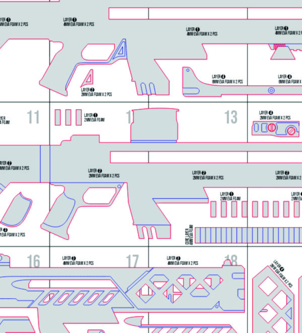 Rapi Weapon 2 Prop Pattern: Rapi Gun from Nikke – Digital Blueprint for DIY Cosplay Prop