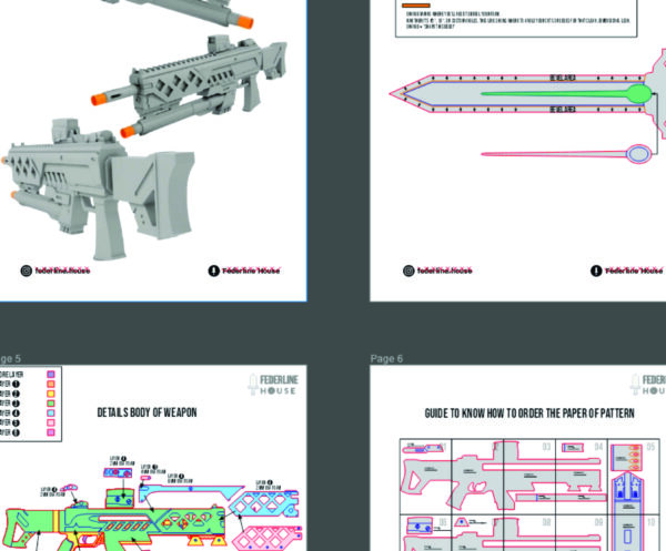 Rapi Weapon 3 Prop Pattern: Rapi Gun from Nikke – Digital Blueprint for DIY Cosplay Prop