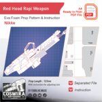 Prop Pattern: Red Hood Rapi Weapon from Nikke Goddess of Victory Cosplay Template Blueprint PDF