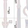 Aglaea Sword 2 Prop Pattern: Aglaea Sword from Honkai Star Rail Cosplay Template Blueprint PDF