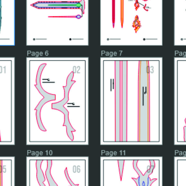 Prop Pattern: Cartethyia Sword from Wuthering Wave Cosplay Template Blueprint PDF