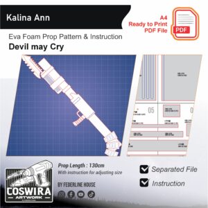 Prop Pattern: Kalina Ann Rocket Launcher from Devil May Cry for Cosplay Template Blueprint PDF