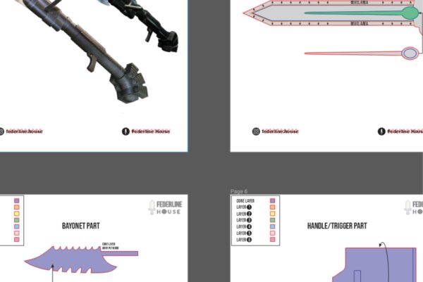 Prop Pattern: Kalina Ann Rocket Launcher from Devil May Cry for Cosplay Template Blueprint PDF