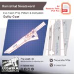 Prop Pattern: Ramlethal Valentine’s Greatswords from Guilty Gear for Cosplay Template Blueprint PDF