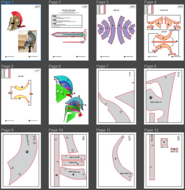 Basic Eva Foam Pattern: Spartan Helmet Cosplay Template Blueprint PDF