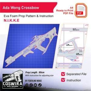 Prop Pattern: Ada Wong Crossbow from Nikke for Cosplay Template Blueprint PDF