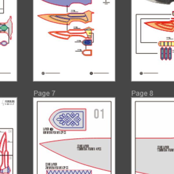 Empress Dagger 2 Prop Pattern: Empress Dagger Dual Blades from Monster Hunter Cosplay Template Blueprint PDF