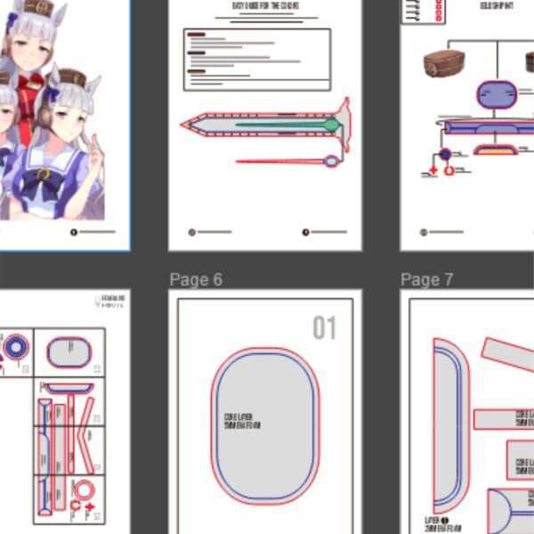Prop Pattern: Gold Ship Accessories from Uma Musume Pretty Derby Cosplay Template Blueprint PDF