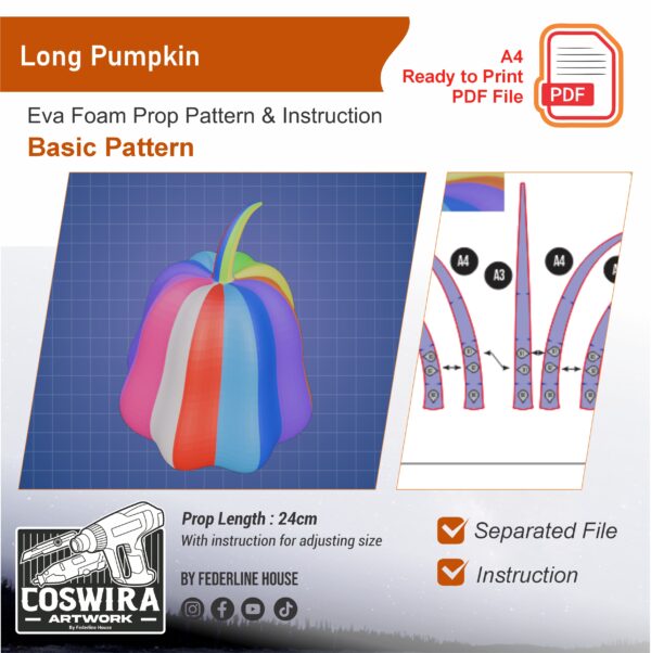 Prop Pattern: Long Pumpkin Basic Pattern Template PDF
