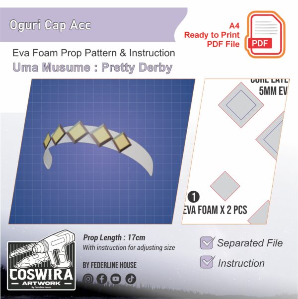 Prop Pattern: Oguri Cap Accessories from Uma Musume Pretty Derby Cosplay Template Blueprint PDF