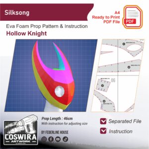 Prop Pattern: Silksong Weapon from Hollow Knight Cosplay Template Blueprint PDF