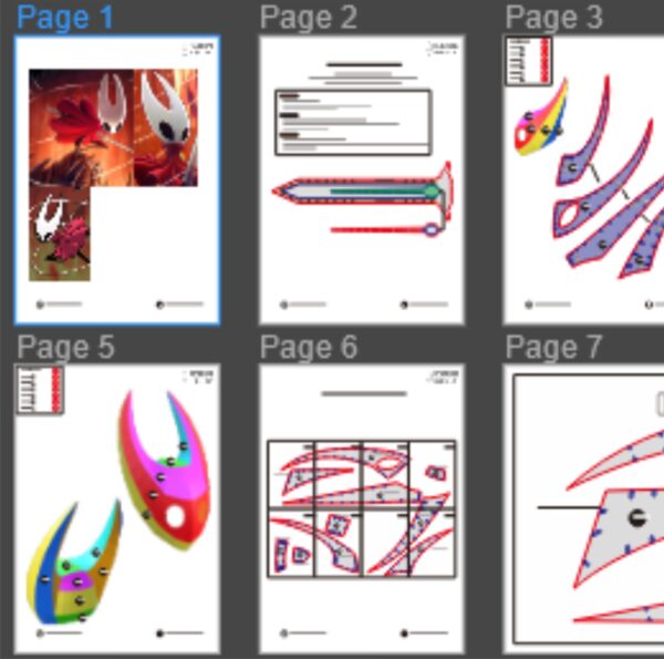 Prop Pattern: Silksong Weapon from Hollow Knight Cosplay Template Blueprint PDF