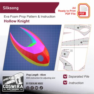 Prop Pattern: Silksong Weapon from Hollow Knight Cosplay Template Blueprint PDF