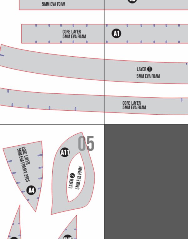 Prop Pattern: Viking Helmet with Mask Resizable EVA Foam Cosplay Template Blueprint PDF