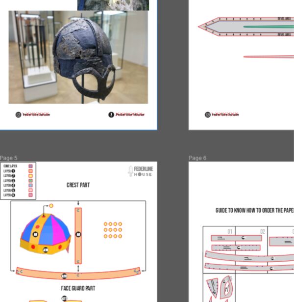 Prop Pattern: Viking Helmet with Mask Resizable EVA Foam Cosplay Template Blueprint PDF