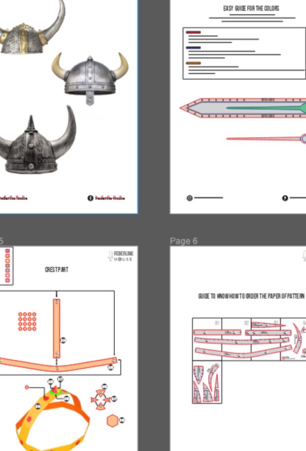 Prop Pattern: Viking Helmet with Horns Resizable EVA Foam Cosplay Template Blueprint PDF