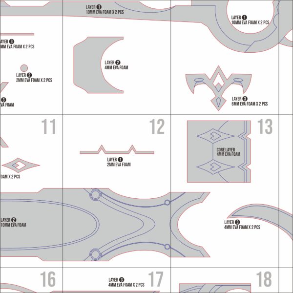 Sunday Wings Prop Pattern Template – EVA Foam Pattern for Cosplay & DIY Builds Inspired by Honkai Star Rail