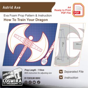 Astrid Axe Prop Pattern Template – EVA Foam Pattern for Cosplay & DIY Builds Inspired by How To Train Your Dragon