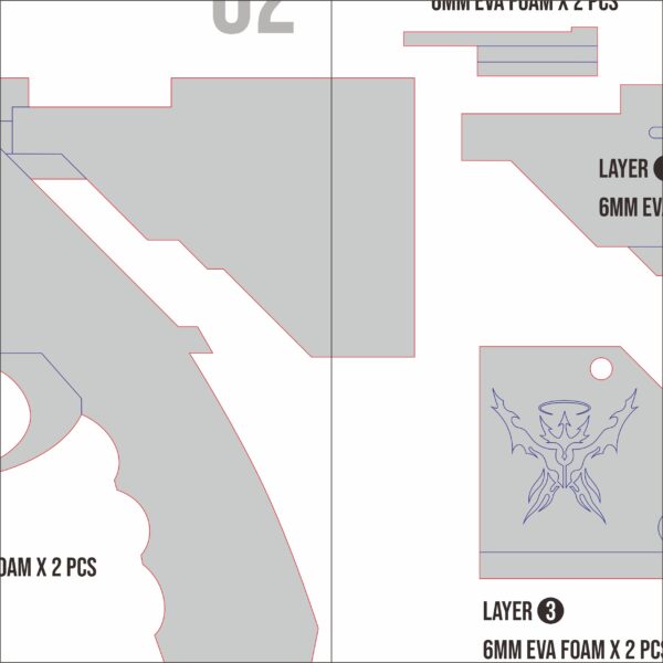 Fiammetta Grenade Launcher Prop Pattern Template – EVA Foam Pattern for Cosplay & DIY Builds Inspired by Arknights