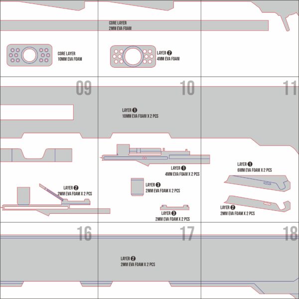 Fiammetta Gun Prop Pattern Template – EVA Foam Pattern for Cosplay & DIY Builds Inspired by Arknights