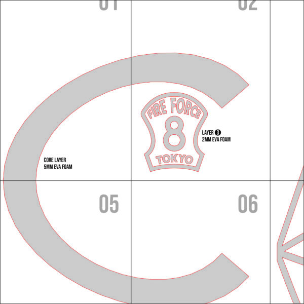 Fire Force Helmet Prop Pattern Template – EVA Foam Pattern for Cosplay & DIY Builds Inspired by Fire Force