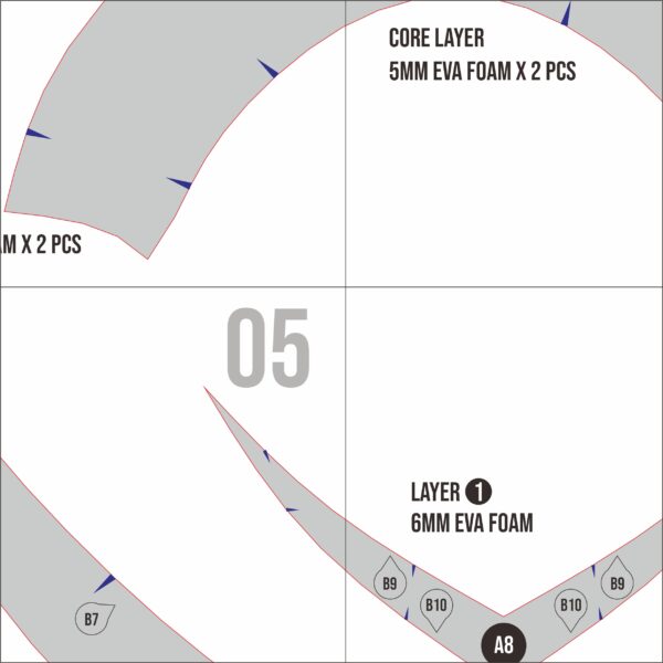 Knight Helmet Basic Prop Pattern Template – EVA Foam Pattern for Cosplay & DIY Builds