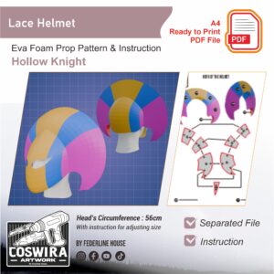 Lace Helmet Prop Pattern Template – EVA Foam Pattern for Cosplay & DIY Builds Inspired by Hollow Knight