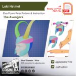 Loki Helmet Prop Pattern Template – EVA Foam Pattern for Cosplay & DIY Builds Inspired by Avengers