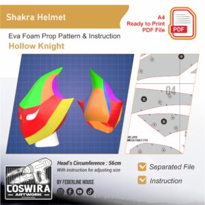 Shakra Helmet Prop Pattern Template – EVA Foam Pattern for Cosplay & DIY Builds Inspired by Hollow Knight